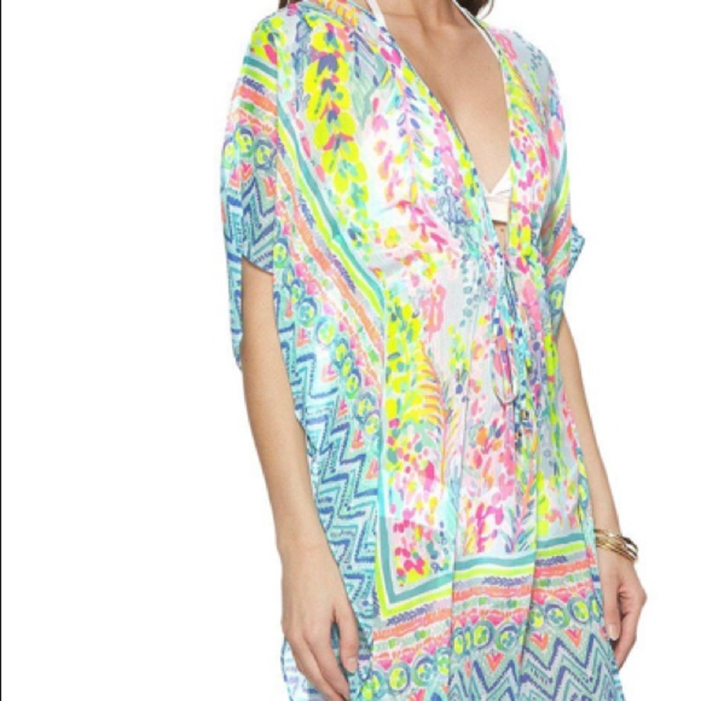 NWT Catch The Wave Gardenia Caftan/Coverup SM - Picture 4 of 11